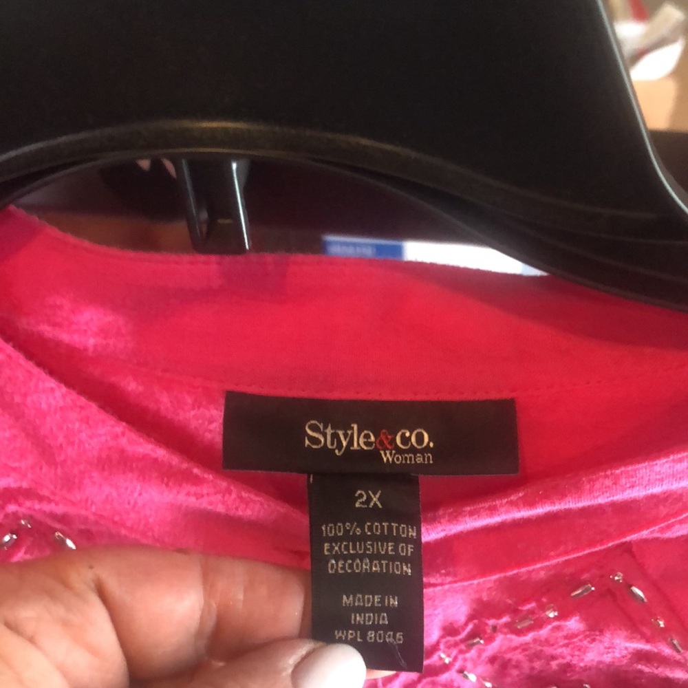 Fuchsia-cotton blouse - Picture 3 of 4
